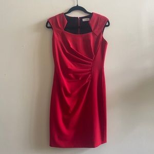 Calvin Klein Red Dress Size 6 Petite